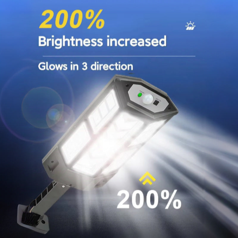 Luz Solar Súper Brillante de 43LED con Sensor de Movimiento y Control Remoto, Lámpara de Calle para Jardín Exterior, 3 Modos de Iluminación, Instalación Fácil