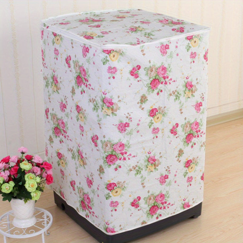1pc Funda para Lavadora con Diseño Elegante de Campanillas y Flores Amarillas - Protector UV/Antidesvanecimiento/Polvo, Compatible con Lavadoras Frontales y Monoblocos, Tapa Lavable en Máquina de PE, Apto para la Mayoría de Lavadoras Estándar, Material D
