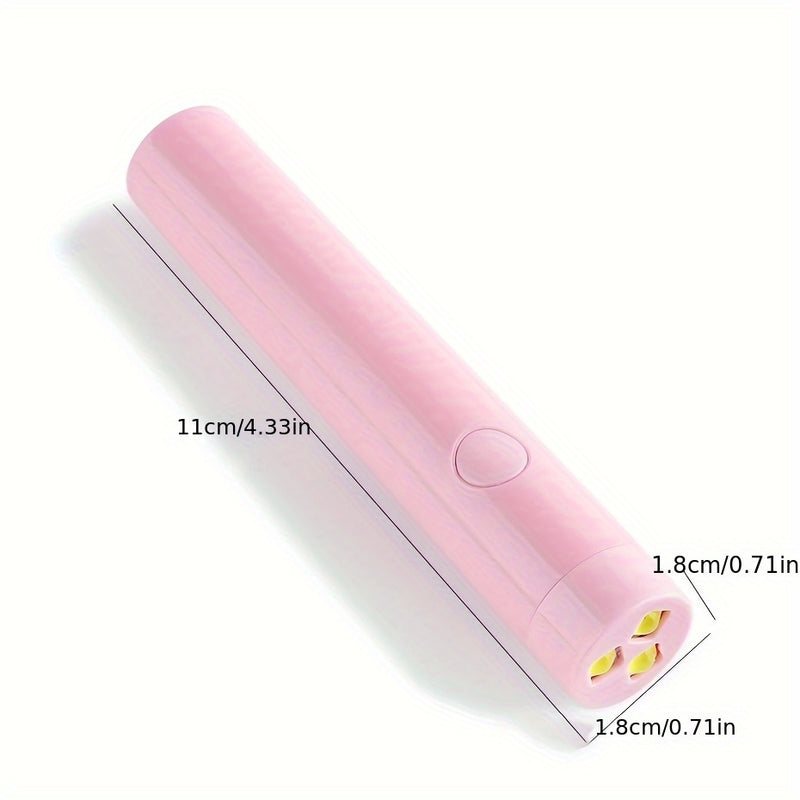 Lámpara de uñas compacta para uso portátil, con 3 cuentas, recargable por USB, adecuada para manicuras en casa - Material plástico, sin formaldehído, secador de uñas.