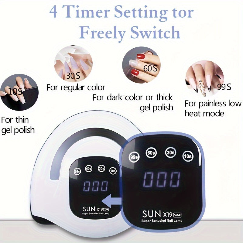 Secador de uñas de 72 LED con pantalla táctil, 4 niveles de brillo ajustables - Sensor automático, sin alcohol, funcionamiento con enchufe 110-240V - Ideal para uso en salones de manicura y pedicura, herramientas para arte de uñas