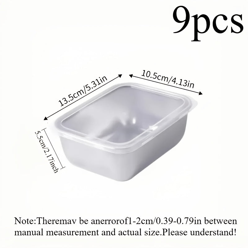 Juego de 9 Recipientes Apilables para Alimentos de Acero Inoxidable con Tapas - Libre de BPA, Organizador Multiusos para Cocina, Apto para Lavavajillas y Contacto con Alimentos, Sin Necesidad de Electricidad
