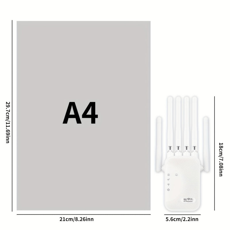 Momotor - Amplificador de Señal WIFI 2525WIFISignal Extender - 2.4GHz - Refuerzo de Señal WIFI - Banda Alta Velocidad, Compatible con WIFI-6, Potente con 6 Antenas - Ideal para Hogar, Centros Comerciales y Cafeterías