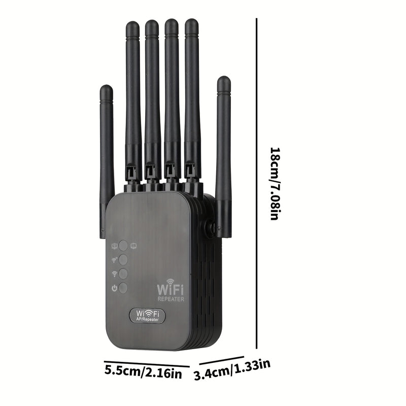 Momotor-WIFI Extensor - Amplificador de Señal WiFi 2.4GHz con 6 Antenas, Compatible con WIFI6-300Mbps y Puerto Ethernet - Adaptador sin varillas de Largo Alcance para Uso Doméstico