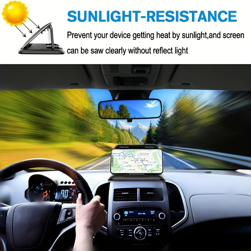 Soporte de Teléfono para Coche de Silicona con Adhesivo para el Tablero, Agarre Antideslizante y Parasol - Soporte de Navegación AR para Todos los Vehículos