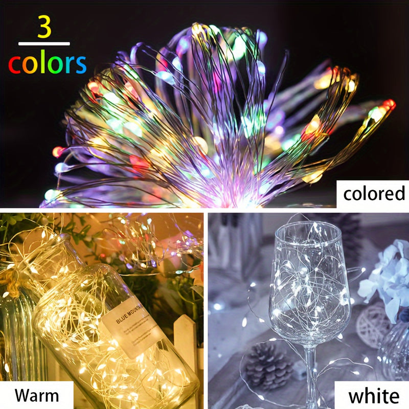 Luz de cuerda de LED solar XinXiaoWu para exteriores, cable de cobre, 8 modos de iluminación, montaje semi empotrado, material de plástico, eficiente en energía, batería de níquel, 600mAh, con control de botón de pulsar, para decoración de patio, camino