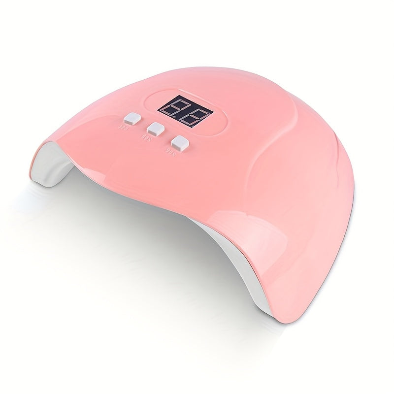 54W 18 Piezas Lámpara de Uñas Rosa Inteligente con Inducción, Luz para Curado de Esmalte y Función de Temporizador, Compatible con Diferentes Máquinas de Pegamento para Uñas