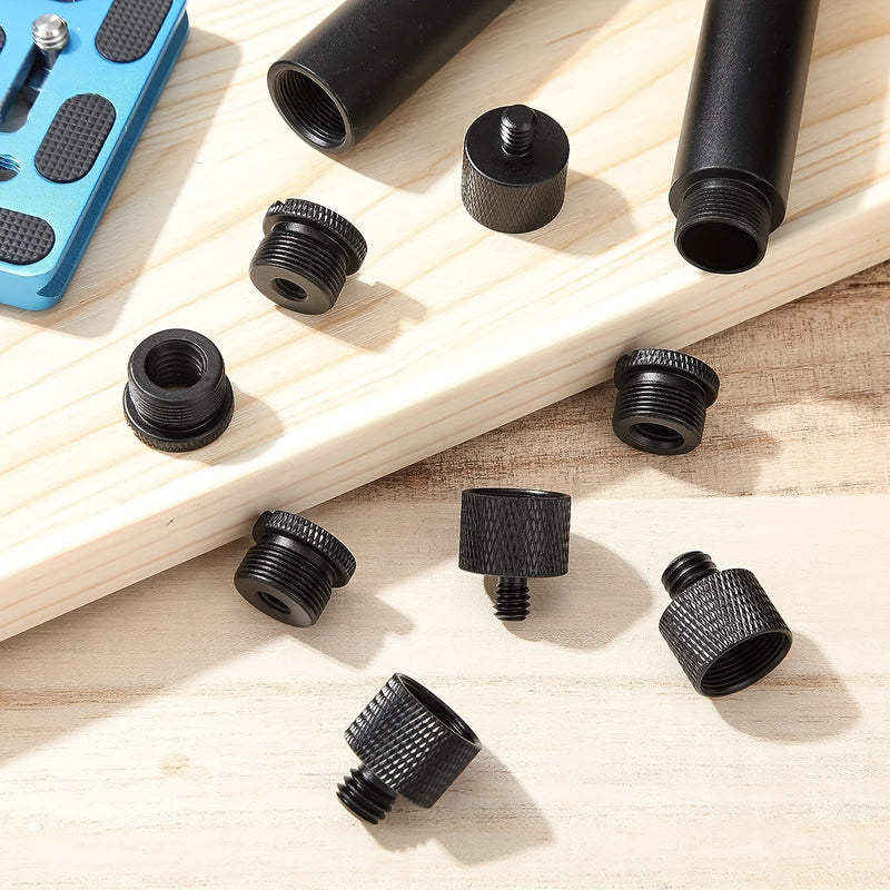 8 piezas de adaptadores de rosca para micrófono, juego de adaptadores de rosca para micrófono, 5/8 hembra a 3/8 macho y 3/8 hembra a 5/8 macho, 5/8 hembra a 1/4 macho y 1/4 hembra a 5/8 macho Adaptador de rosca de tornillo para micrófono Eid Al-Adha Muba