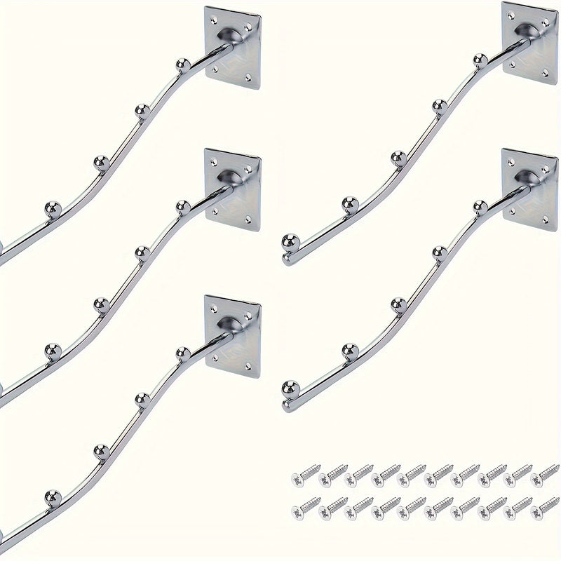 5 piezas de ganchos colgantes de metal contemporáneos para pared con 5 cuentas, incluye tornillos, para exhibir ropa