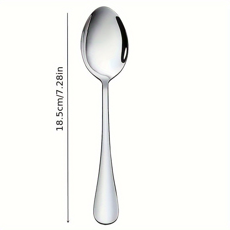 Juego de 6/12 Cucharas de Cena de Acero Inoxidable, Apto para Lavavajillas