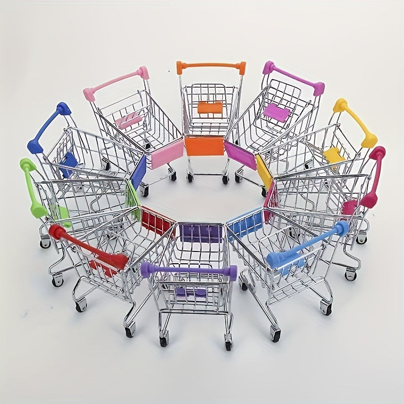 Organizador Chic de Mini Carrito de Compras - Perfecto para Cosméticos y Decoración del Hogar, No Necesita Energía