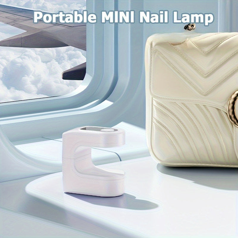 Lámpara de uñas portátil mini con pantalla de visualización digital y carga USB - Lámpara de endurecimiento de esmalte de gel de plástico para uso en casa y salón, batería recargable, blanco/negro, lámpara de uñas para endurecimiento, diseño amigable par