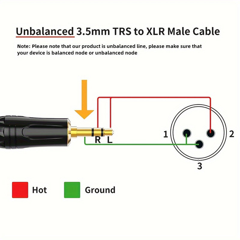 Cable XLR A 3,5 Mm De 3 Pies A 10 Pies - Cable Estéreo Macho TRS De 1/8 A XLR, Macho De 3,5 Mm A XLR Macho De 3 Pines, Cable Adaptador De Audio Auxiliar XLR A Conector Mono De 1/8 Para Mezclador, Computadora Portátil Y Teléfono