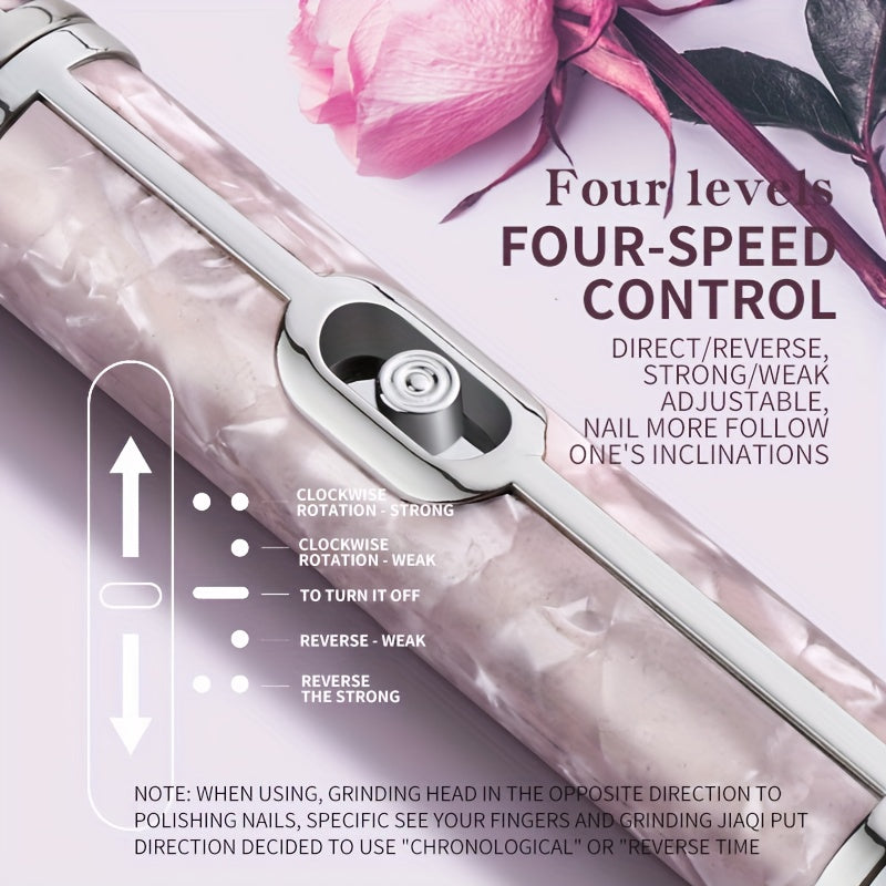 Drill de uñas acrílicas profesional, kit de lima de uñas eléctricas USB para uñas de gel y uso en salón de casa, máquina de lima y forma de uñas
