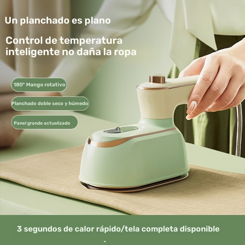 1pc Plancha de Vapor Portátil Mini, Calentamiento Rápido de 20s, Planchado Dual Propósito Seco/Húmedo, Diseño Portátil Rotativo Plegable de 180°, Uso en Casa y Viaje, 110-130V Enchufe EE. UU. - Sin Batería Requerida