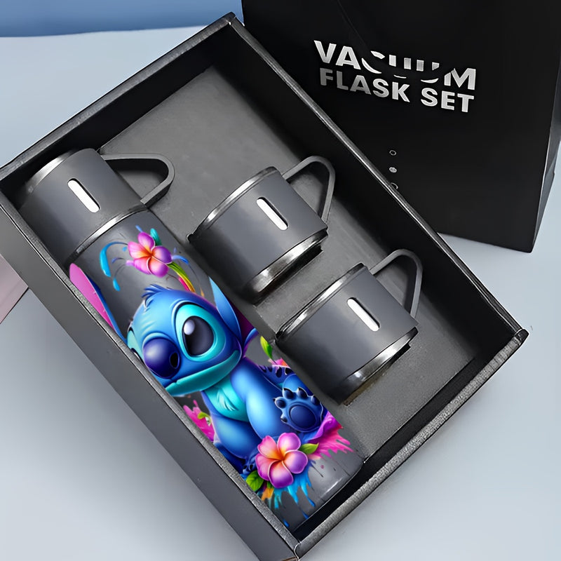 Taza Térmica de Acero Inoxidable Disney Stitch de 17oz, Aislada al Vacío, Reutilizable, Solo Lavado a Mano, Multiusos, con Vaso, para Adultos, Café, Bebida Caliente, Bebida Fría, Botella de Agua LHB03211