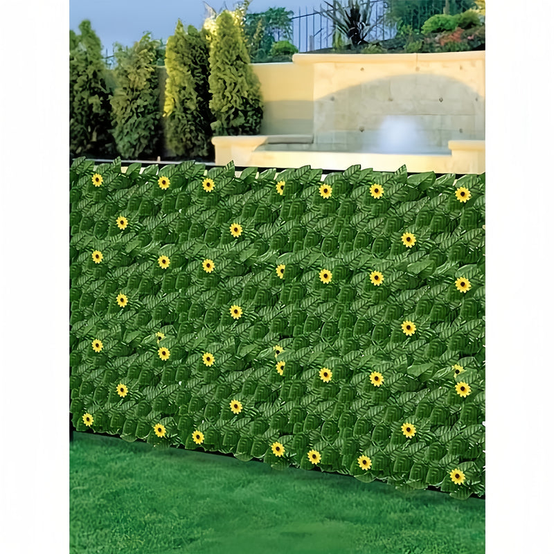 3 rollos de paneles de privacidad con hiedra artificial, largo total 3.0 metros x 100.0 cm, paneles de seto verde artificial para patio, balcón, jardín, interior y exterior - cubierta de cerco resistente y de bajo mantenimiento, paneles de privacidad, fo