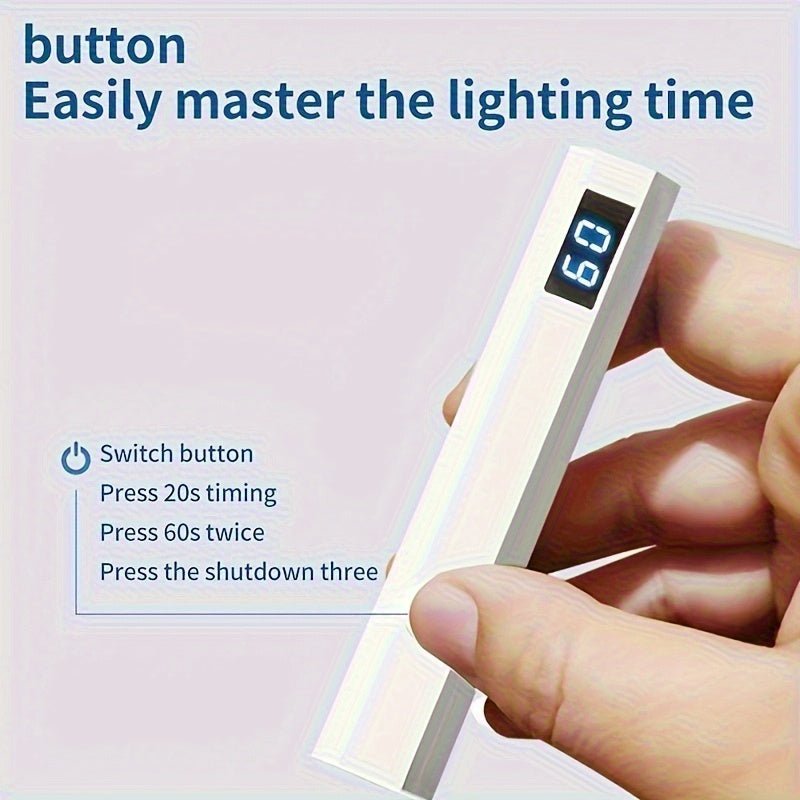 Linterna portátil mini para uñas con pantalla digital, compacta y fácil de llevar, perfecta para manicuras en casa. Regalo ideal durante 5 días festivos importantes: Navidad, Halloween, Pascua, San Valentín y Acción de Gracias