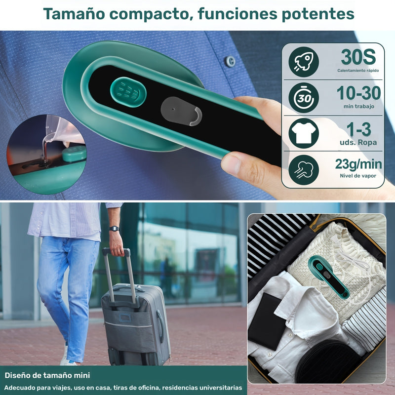 Plancha de Vapor Portátil 1 Unidad - Plancha Compacta para Viajes con Potente Vapores de 40W, Placa Grande de Titanio para Ropa Sin Arrugas, Calentamiento Rápido y Distribución Uniforme del Calor, Ideal para Hogar, Viajes y Lavandería - Enchufe US (110V)