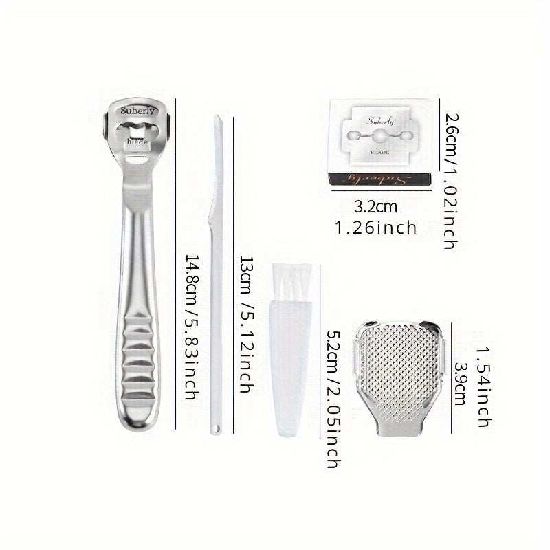Juego de Herramientas de Pedicura de Acero Inoxidable para el Cuidado de los Pies, Limas Multifuncionales para Piel Muerta, Raspador de Callos, Profesional para Hombres y Mujeres, Lima de Pies Portátil para Piel Muerta