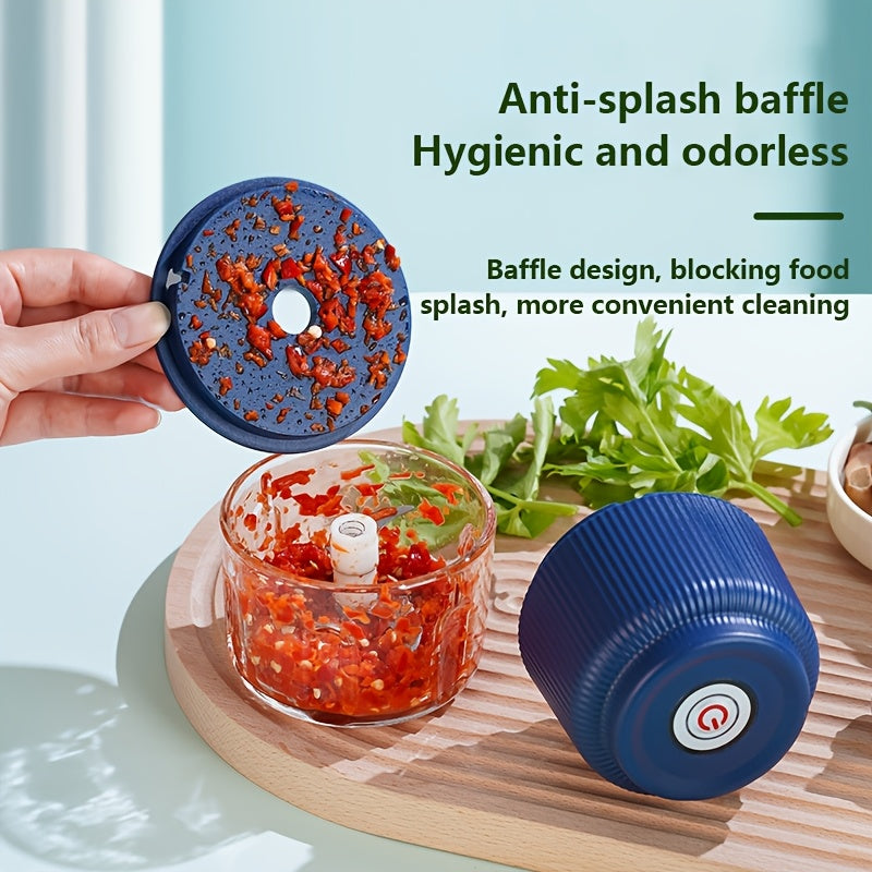 Cop Rose Triturador de Ajo Eléctrico de 8.8oz y Picadora de Carne - Recargable por USB, Mini Trituradora de Cocina Duradera para Jengibre y Verduras