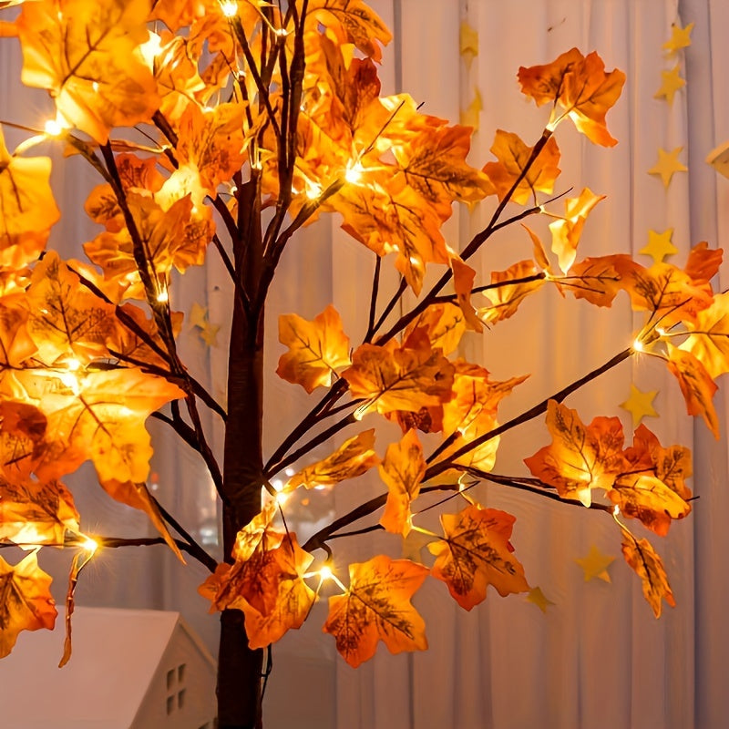 Árbol de arce iluminado LED de 121.92 cm/152.4 cm/182.88 cm, árbol artificial de piso para decoración de fiestas, cumpleaños, bodas, Halloween, Navidad y temporada de otoño