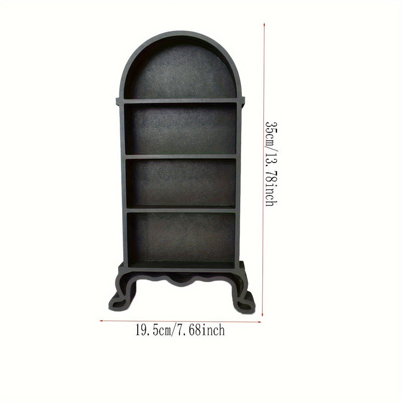 Estantería Mini en Forma de Arco con Exhibición de Cristal - Estante de Almacenamiento de Madera Montado en la Pared para Decoración de Hogar, Oficina y Sala de Estar, Arco de Puerta, Estantes Flotantes