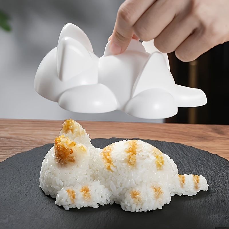 Molde plástico para arroz en forma de gato, capacidad de 200g, ideal para sushi, rollos de nori, cocina en casa, picnic y lonchera
