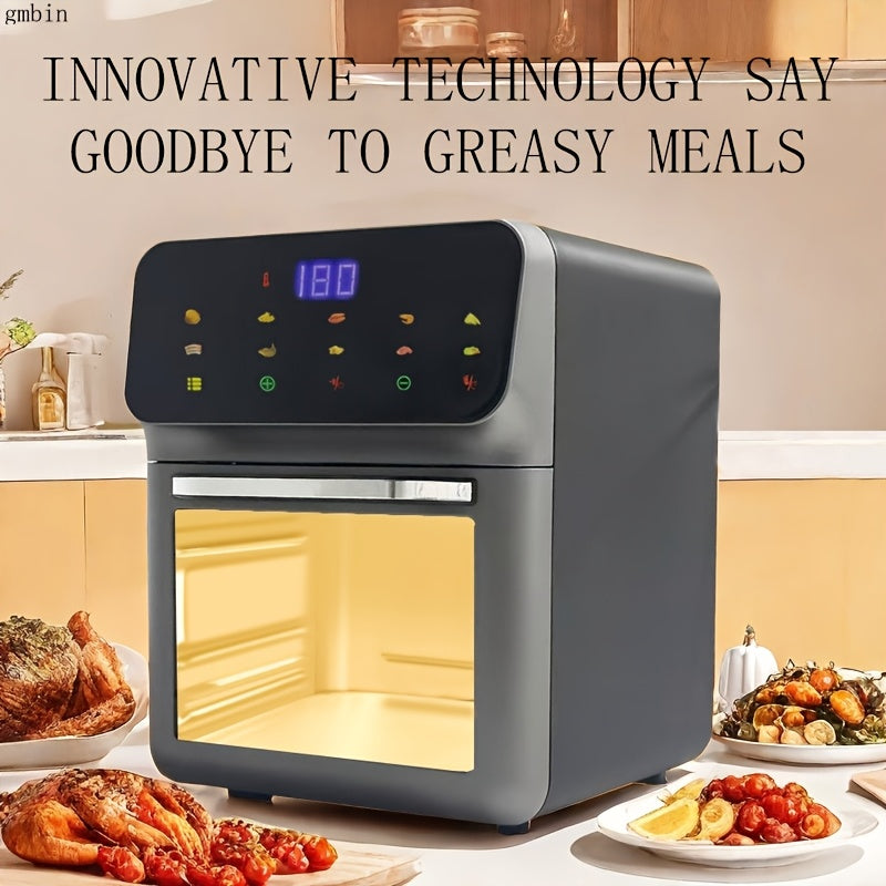 Fritadora inteligente gmbin, capacidad de 10 litros, 1200 vatios, eléctrica, sin humo, para hacer papas fritas y pan, multifuncional, pantalla táctil, enchufe de 110-130 vatios, material PP, no requiere batería.