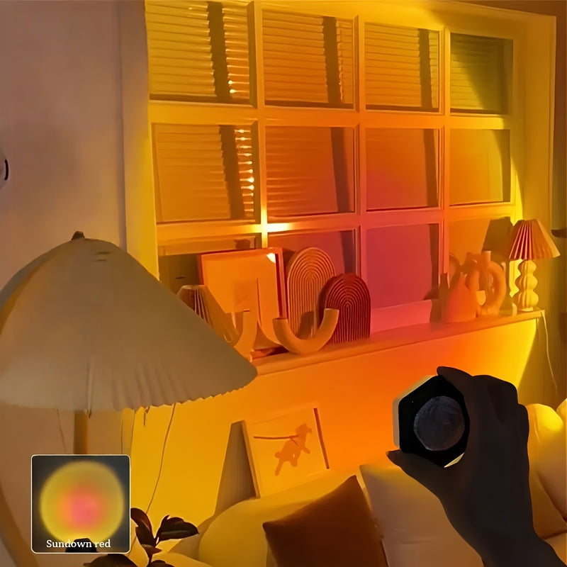 3 luces de puesta de sol LED de ojo de gato hexagonal AMILL - Material ABS duradero, haz redondo de ángulo amplio, alimentado por batería para fotografía, fiestas, bodas, celebraciones de playa y graduación, iluminación de playa, iluminación vibrante, lu