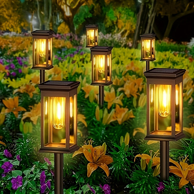 Dos Paquetes de Luces Solares para Paisajes con Luz Cálida, Iluminación Decorativa para Caminos y Jardines IP54, Lámpara Ambiental Exterior