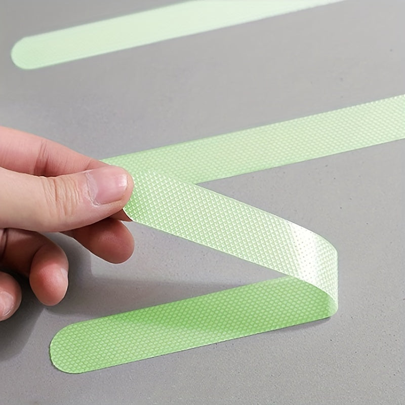 6 Piezas, Pegatinas Impermeables Y Antideslizantes Que Brillan En La Oscuridad, Tiras Antideslizantes Autoadhesivas Que Brillan En La Oscuridad Para Escalones Y Escaleras, Tiras Antideslizantes Fluorescentes Para Bañeras De Baño
