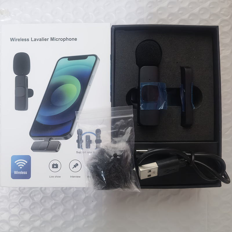 Microfono Lavalier sin varillas: con Protector de Viento Avanzado, Compatible con USB-C, Plug and Play, Reducción de Ruido, para YouTube y Transmisiones en Vivo