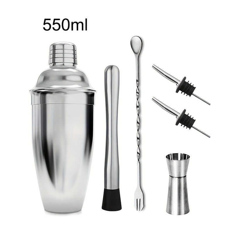 5/6/9pcs Juego de herramientas de bar de acero inoxidable para coctelería Shaker mezclador de cócteles mezclador de cócteles Conjunto completo de herramientas de bar para fiestas