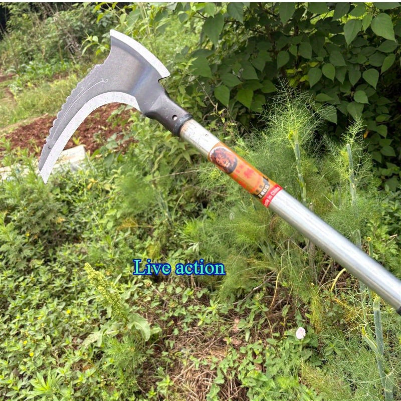 Guadaña Profesional de Jardinería de Acero Aleado - Corte Manual de Césped, Ramas y Malezas - Mango Largo (57 cm/22.4 pulgadas) para Jardinería, Agricultura y Paisajismo - Herramienta Agrícola Duradera sin Electricidad, Diseño Ergonómico, Equipo de Granj
