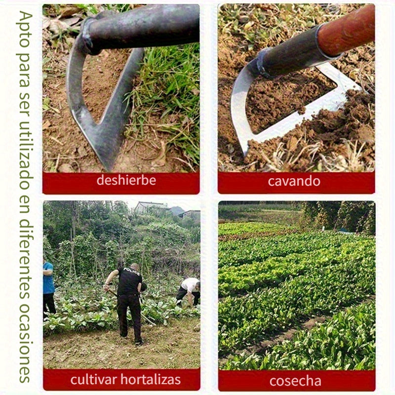 Pala de acero de alta resistencia - Herramienta agrícola para ahorrar trabajo en la eliminación de malezas y la descompactación del suelo, pala de jardín manual para la eficiente extracción de raíces y aéreo, herramientas de jardinería ergonómicas | Herr