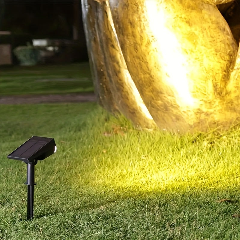 7 luces LED alimentadas por energía solar, carga solar, montaje en pared/estaca en tierra, uso dual, portátil y fácil de colocar, iluminación de paisaje y senderos impermeable, instalación flexible y conveniente, adecuada para porches, vallas, árboles de