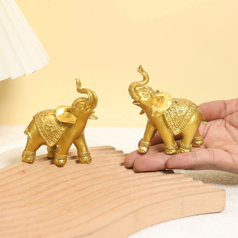 2 piezas Estatuas de elefante de resina, Figuritas de tema animal alfabético, Decoración versátil para interior y exterior para hogar, oficina, hotel, Ideal para Navidad, Halloween, Pascua, Janucá, Acción de Gracias