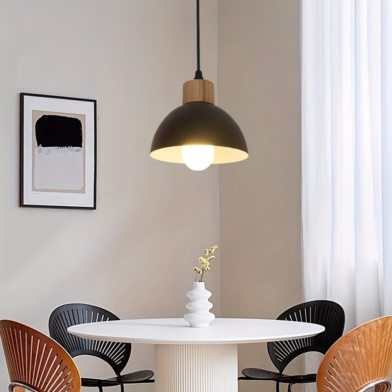 1 pieza de lámpara colgante semicircular moderna y sencilla con base para bombilla E27, iluminación para mostrador de restaurante o bar, pasillo de cocina, dormitorio (sin bombilla)