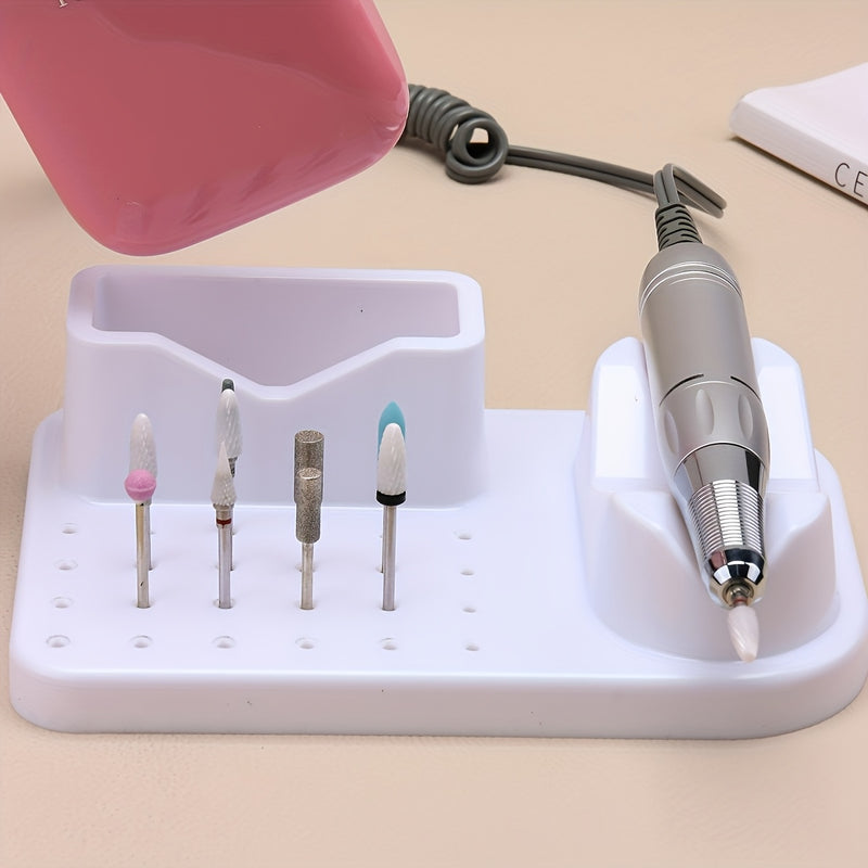 1 pieza, organizador de herramientas de arte de uñas con múltiples compartimentos - Portátil, soporte de taladro de manicura con múltiples ranuras para herramientas de arte de uñas, esmalte de uñas y accesorios - Ideal para uso en salón y hogar, almacena