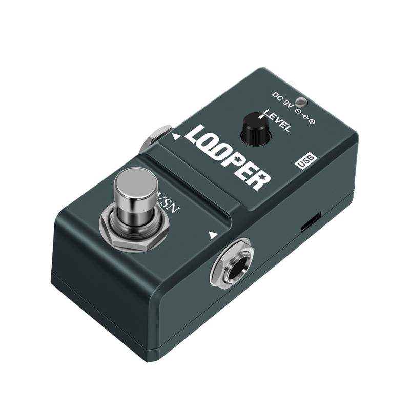 Pedal de Loop para Guitarra, Efecto Looper Digital con 10 Minutos de Grabación y Overdubs Ilimitados, Pedales Mini Tamaño True Bypass para Guitarras Eléctricas y Bajos