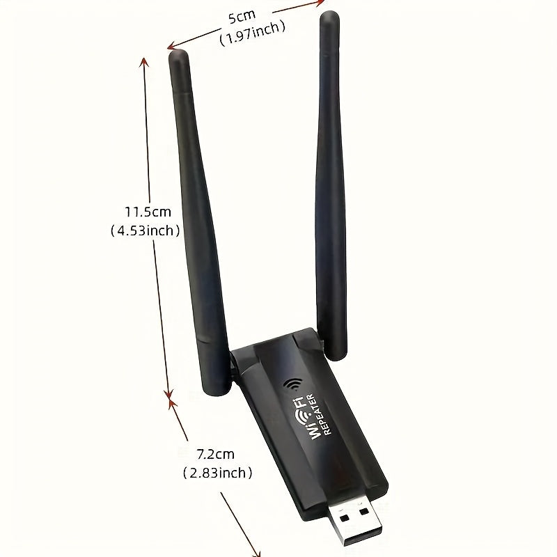 1pc Adaptador WiFi USB de doble banda de 300Mbps Repeater, amplificador de señal portátil de 2,4G con función de punto de acceso móvil integrado, sin batería requerida, controladores integrados para una conexión fácil