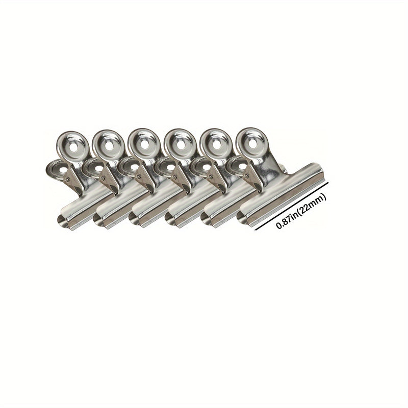 6 clips de sellado para bolsas de alimentos, clips de acero inoxidable reutilizables de alta resistencia, clips de sellado hermético multiusos, para oficina, escuela y cocina del hogar, organizadores y almacenamiento del hogar, accesorios para el hogar