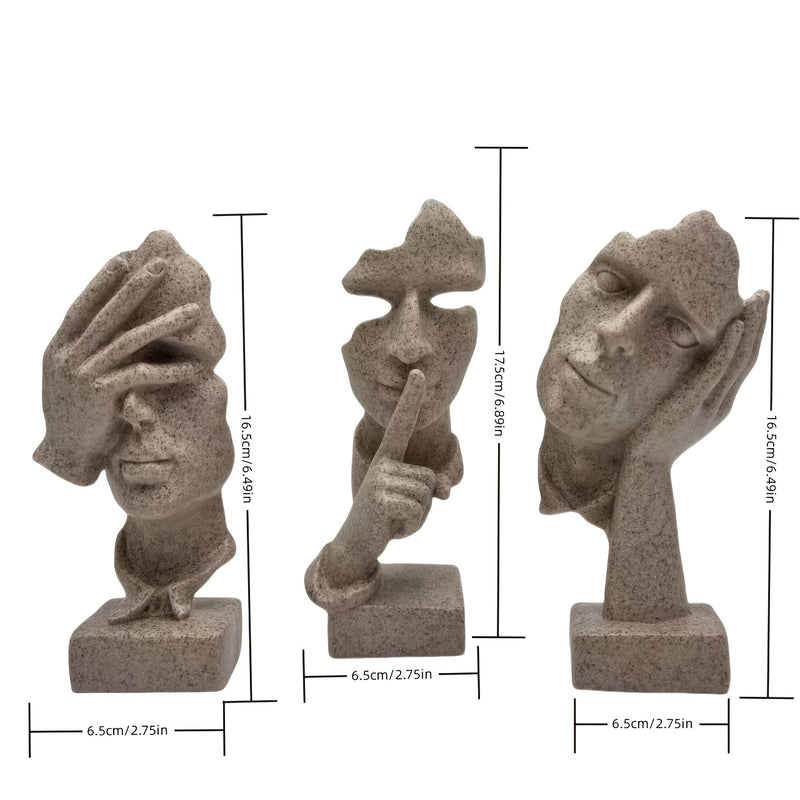 Conjunto de 3 piezas de decoración de escritorio abstracta y creativa, adecuado para decoración multifuncional interior y exterior, mostrador de oficina, decoración de estantería de estudio y hogar