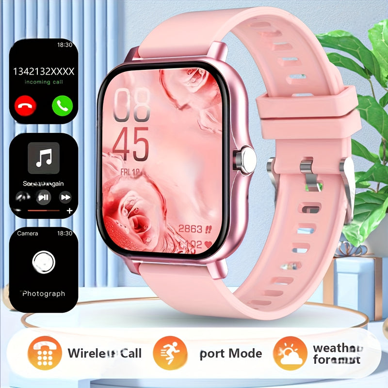 Reloj Inteligente Unisex con Llamadas Inalámbricas, Asistente de Voz AI, Pantalla Táctil Completa, Notificaciones de Mensajes y Múltiples Modos Deportivos - Compatible con Teléfonos Android y Apple