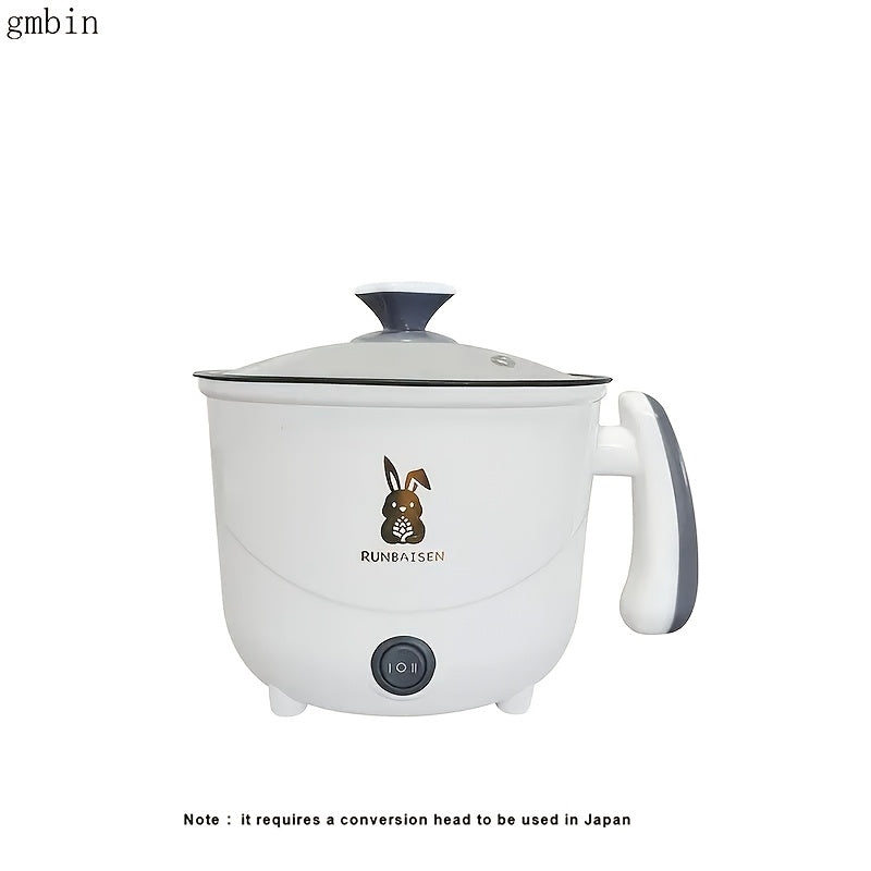 1pc Olla Eléctrica Blanca Multifuncional de Una Capa, Enchufe Americano 110V-130V, No Requiere Batería, Muy Adecuada para Hogar, Residencia Universitaria, Oficina - Para Freír, Estofar, Cocinar al Vapor