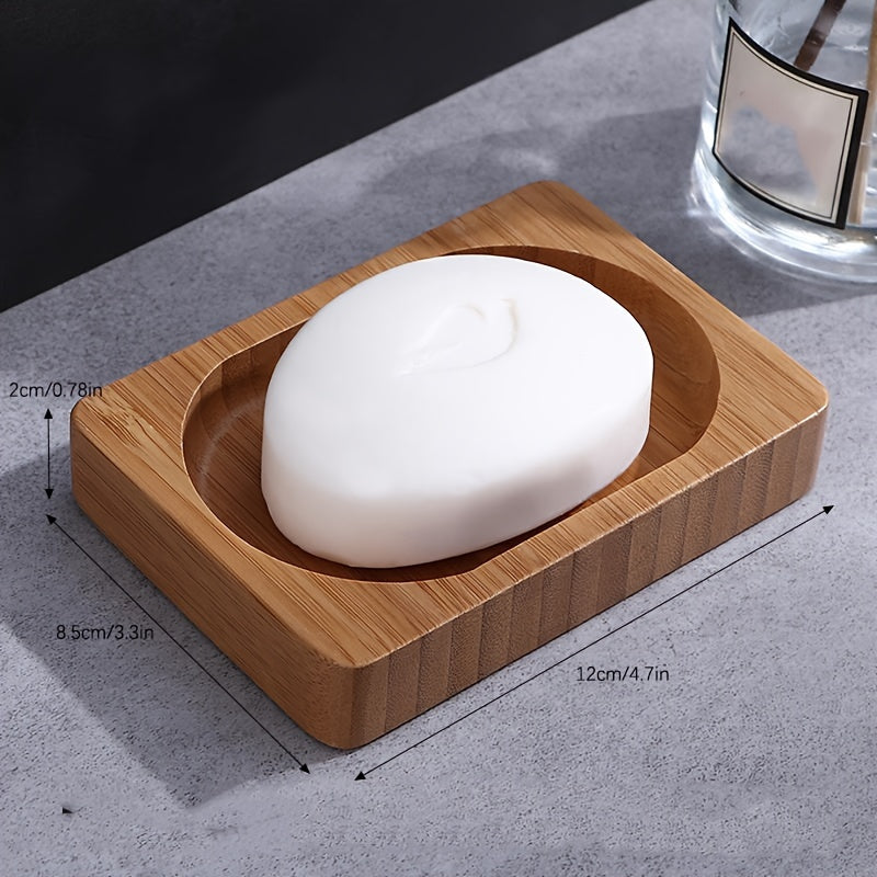 1 Pieza, Caja De Jabón De Bambú, Soporte De Jabón Antideslizante, Jabonera Para Encimera De Baño, Caja De Jabón De Drenaje, Bandejas De Jabón De Bambú Creativas Para Baño