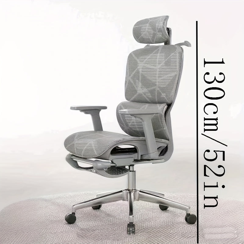 Butaca Ergonómica de Oficina - Silla Reclinable con Altura Ajustable, Soporte Lumbar, Respaldo en Malla Transpirable y Estructura Metálica, Diseño Fácil de Limpiar para Hogar, Juegos y Comodidad Duradera, Cojín Moderno