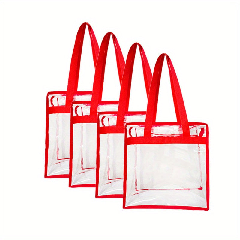 4pcs Bolsas de Plástico Transparente con Cremallera y Asa Suave - Organizador Colgante Versátil para Juguetes, Zapatos y Más - Duradero para Viajes y Uso al Aire Libre, Almacenamiento de Juguetes
