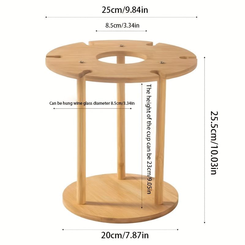 Soporte elegante de vino de madera con copas colgantes y botella - Decoración de hogar estilosa para vino tinto, perfecto para mesas de comedor, decoración de vino