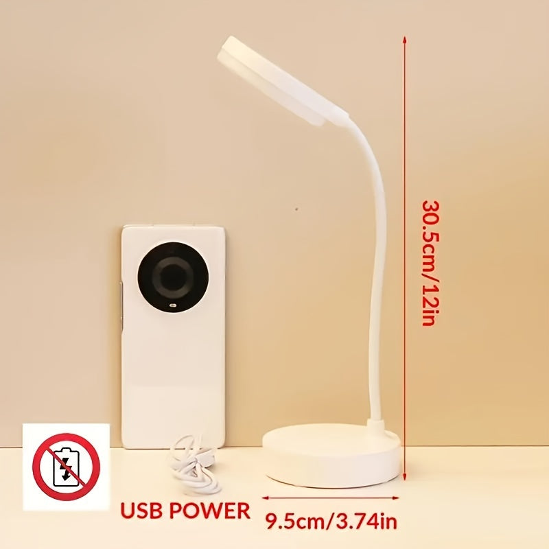 Linterna de Escritorio LED Moderna con Alimentación USB y Protección para los Ojos - 3 Niveles de Brillo Ajustables, Control Táctil, Eficiente en Energía, Perfecta para Leer y Estudiar